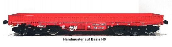NPE Modellbau NW52935 - TT - Bauzugwagen Samms-u 454 unbeladen, DB Cargo, Ep. V-VI